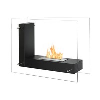 Ignis Vitrum L Black Freestanding Ventless Ethanol Fireplace - B00AMO5IGU